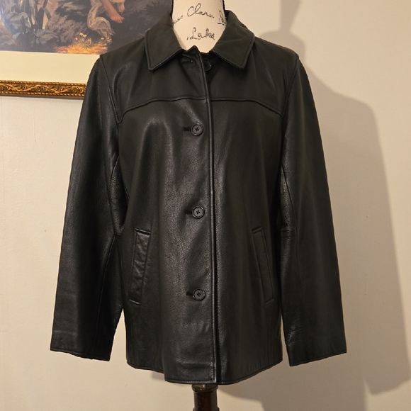 Eddie Baur Women's Black Leather Jacket - Picture 1 of 9